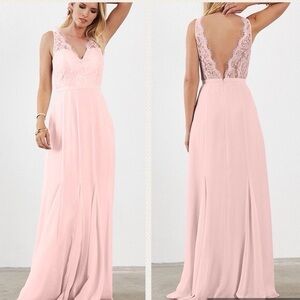 Weddington way Mila lace top bridesmaid dress in blush pink